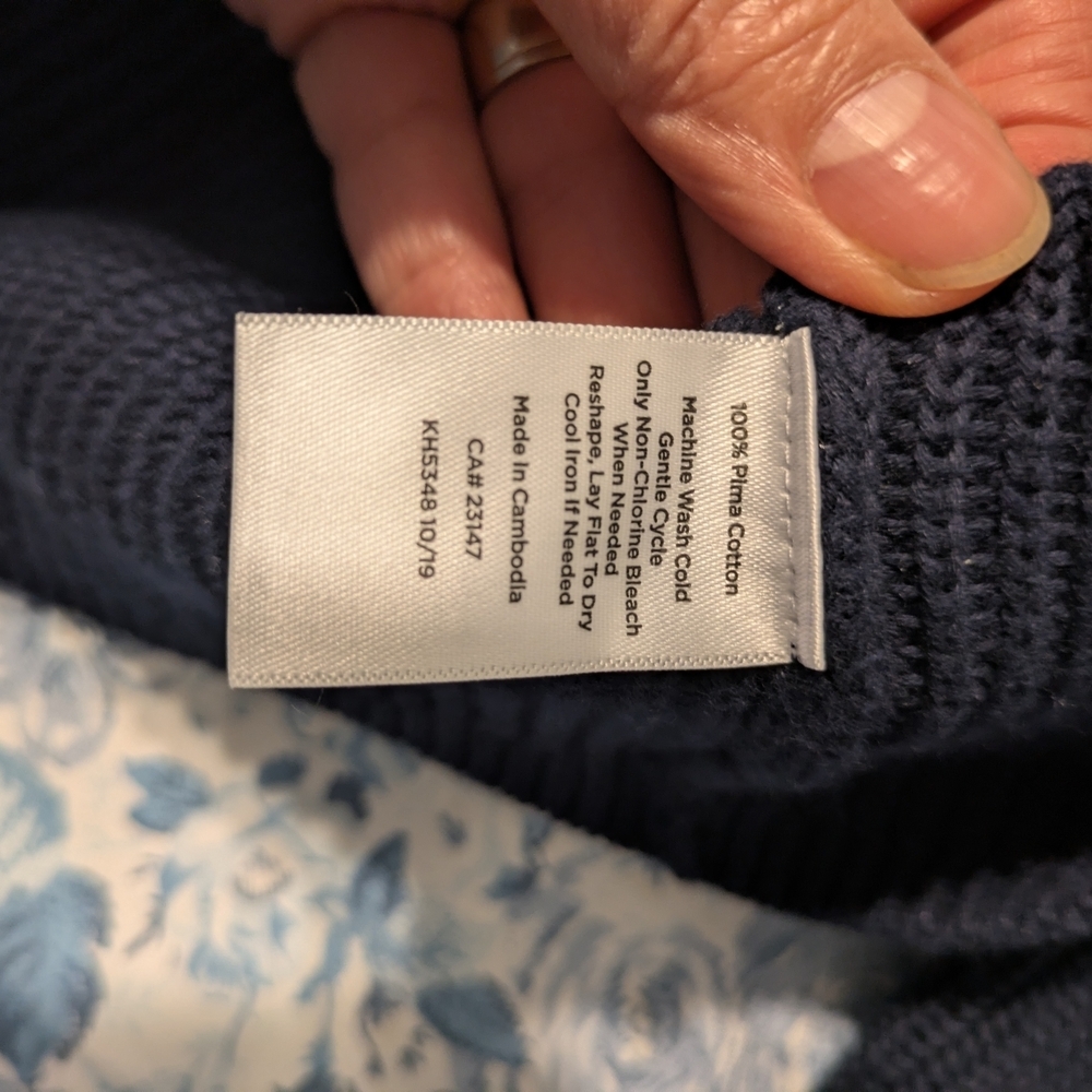 Talbots Navy Knit Sweater - Picture 4 of 6